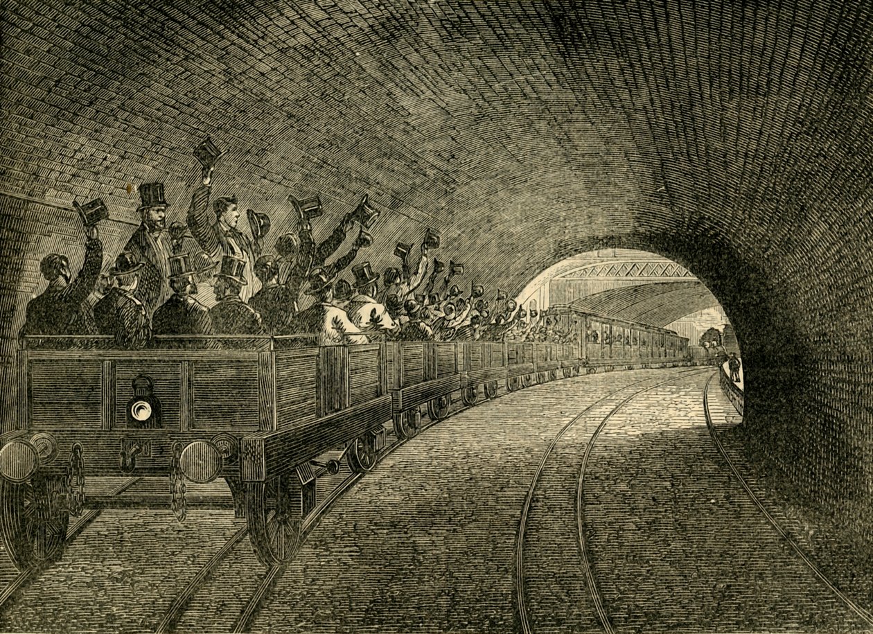 Probefahrt auf der U-Bahn, 1863, ca. 1876 von Unbekannt