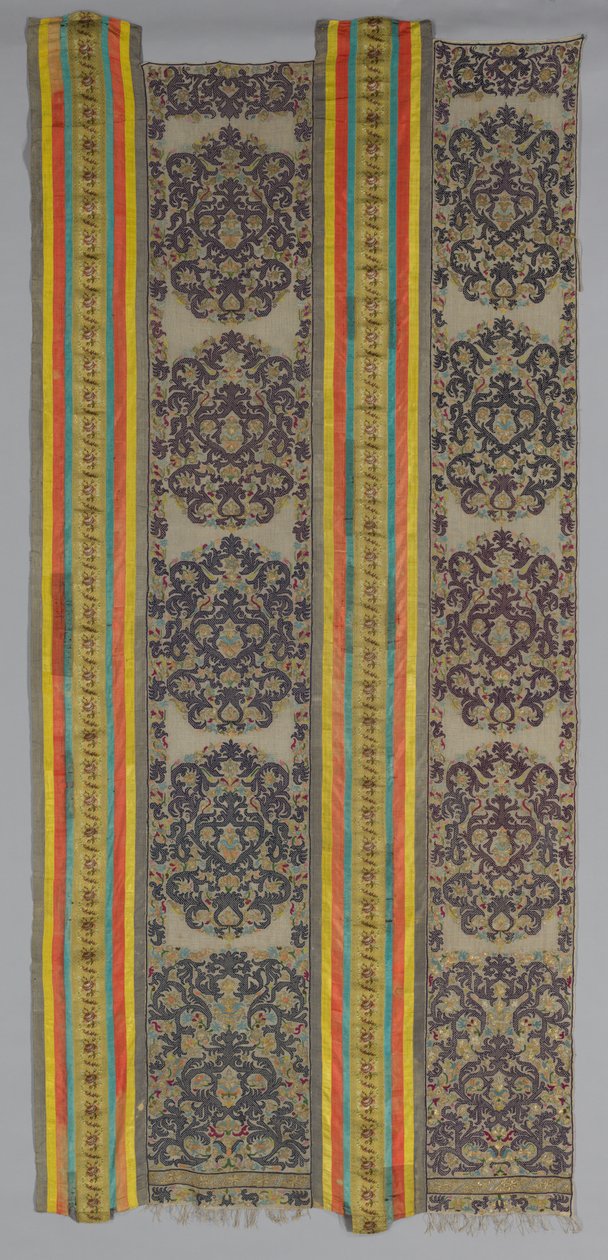 Zwei Teile eines Vorhangs, 1700er Jahre von Unbekannt