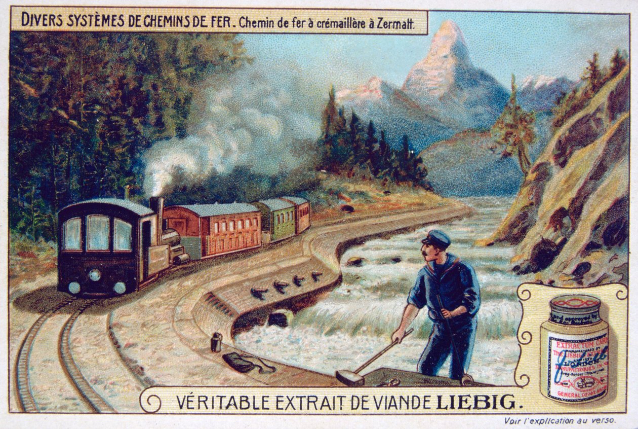 Verschiedene Eisenbahnsysteme, Zermatt, Schweiz, um 1900 von Unbekannt