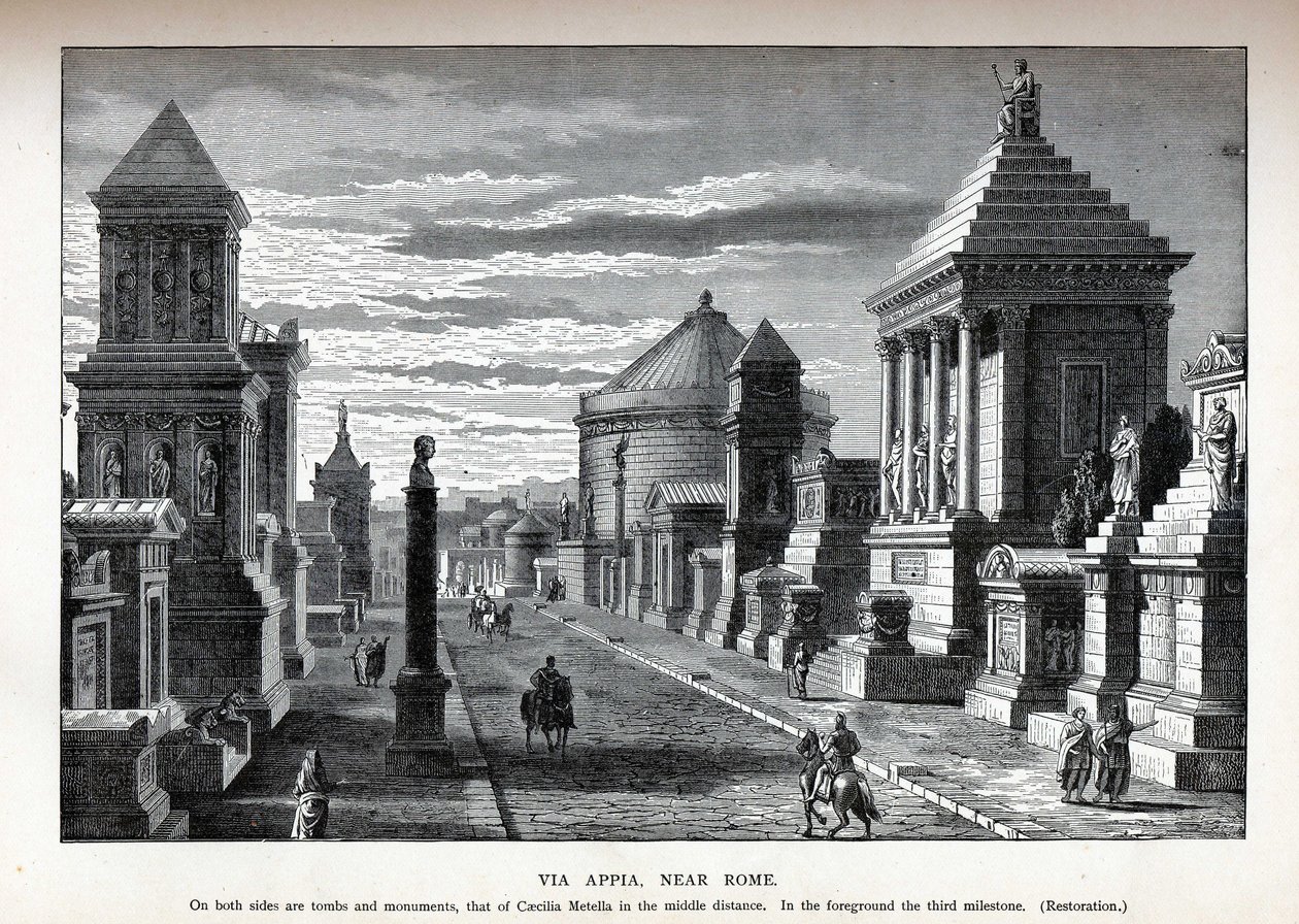 Via Appia bei Rom Rekonstruktion, 1882 von Unbekannt