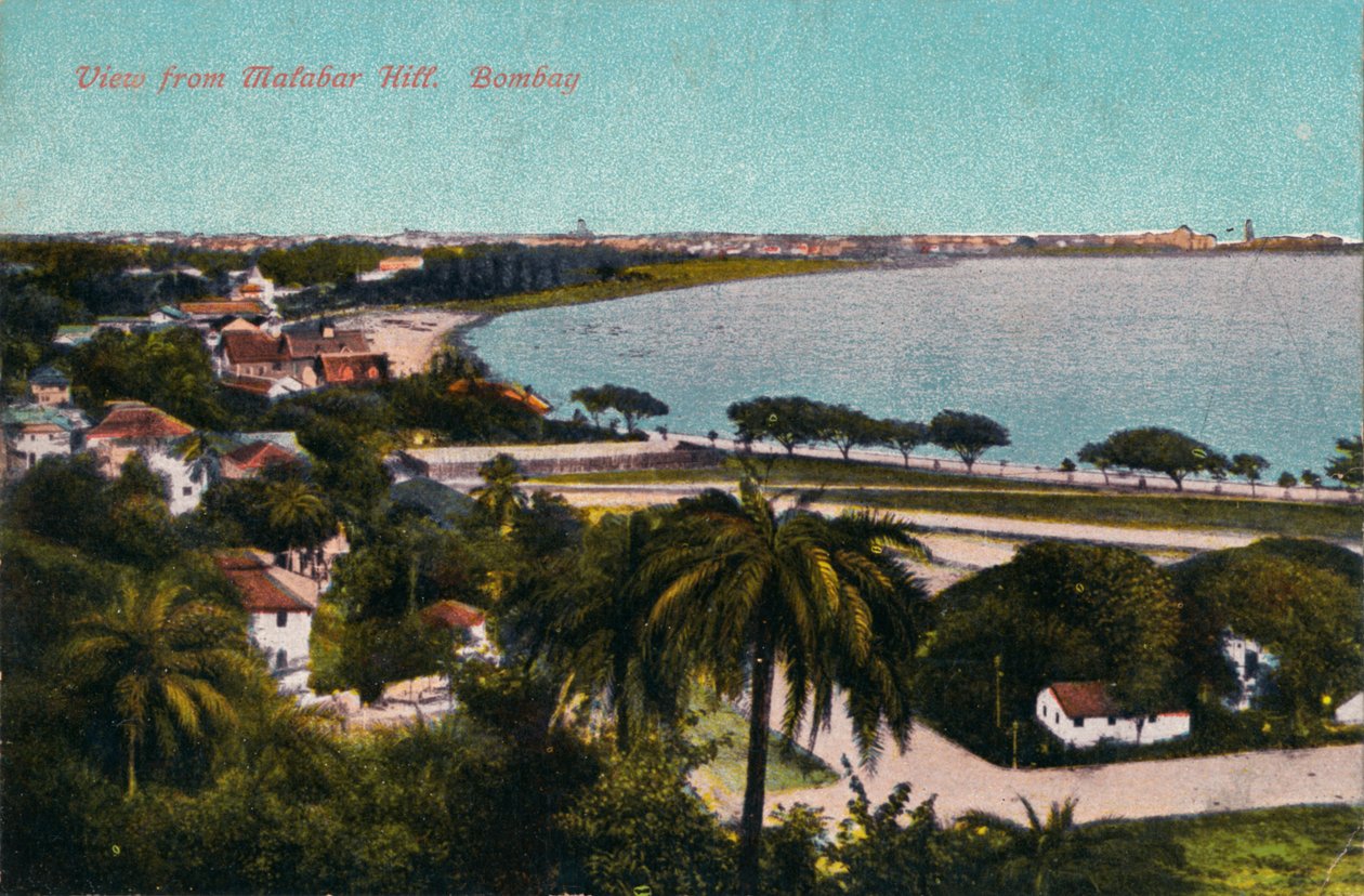 Blick vom Malabar Hill, Bombay, ca. 1920 von Unbekannt