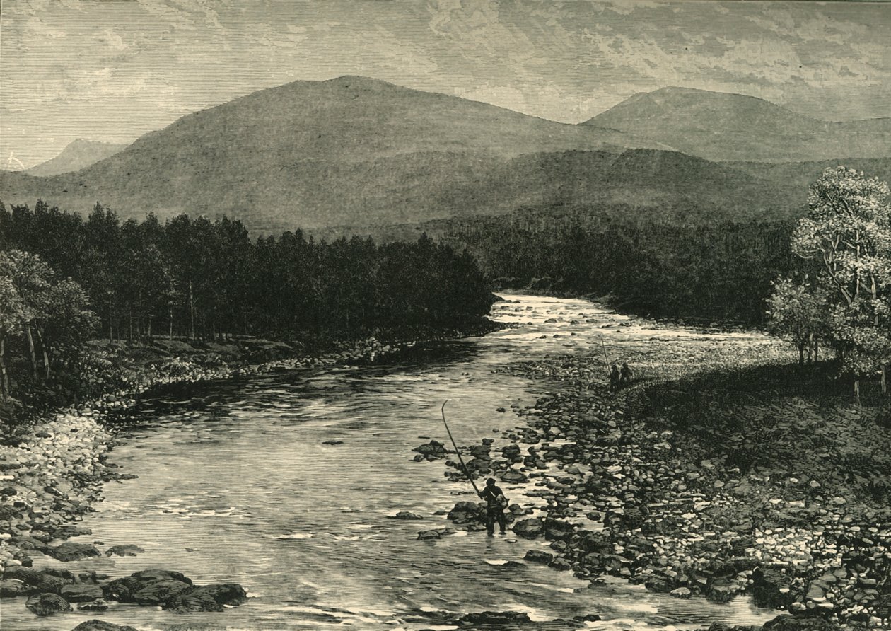 Blick von der alten Brücke, Invercauld, Braemar, 1898 von Unbekannt