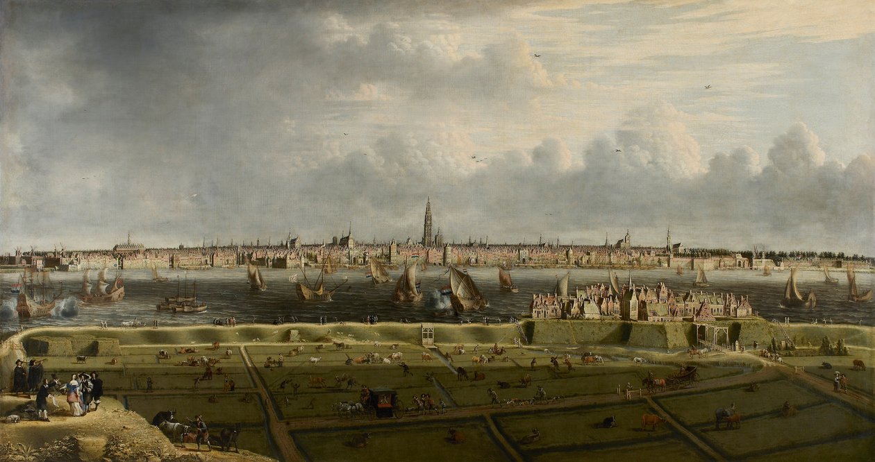 Ansicht von Antwerpen vom Vlaams Hoofd, 1658 von Unbekannt