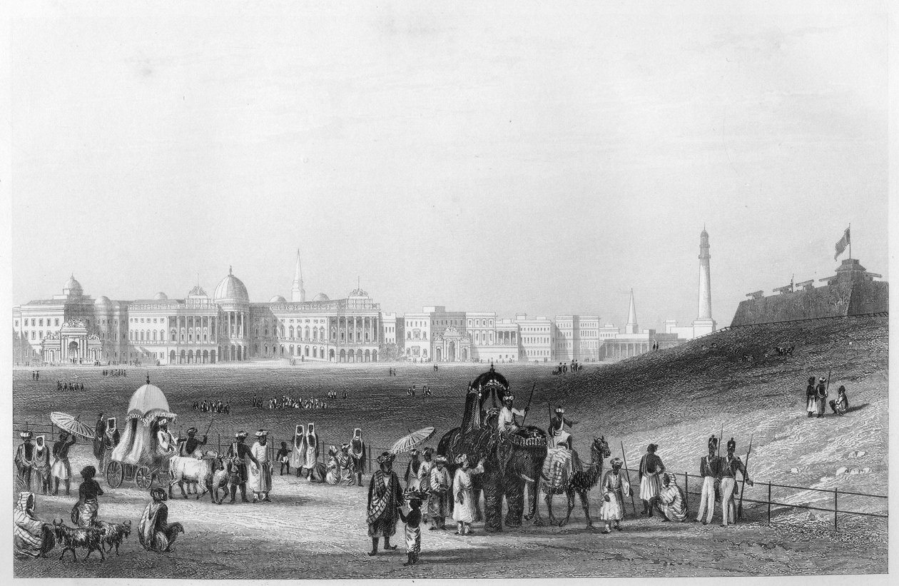 Blick auf Kalkutta von der Esplanade, ca. 1860 von Unbekannt