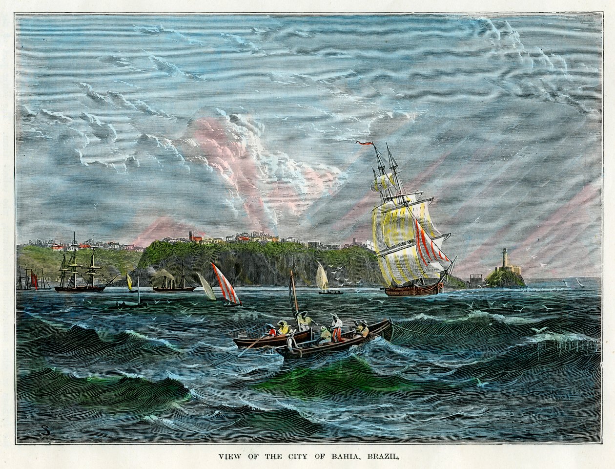 Ansicht der Stadt Bahia, Brasilien, ca. 1880 von Unbekannt