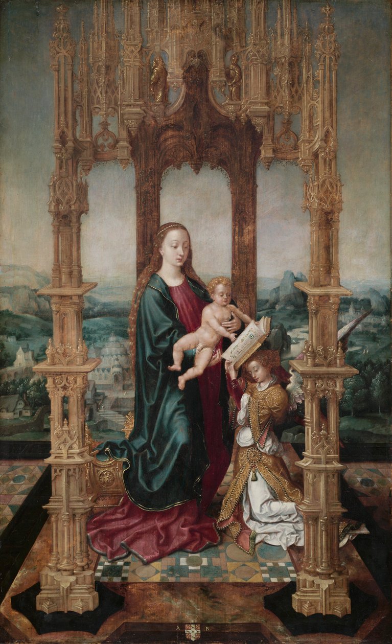 Jungfrau und Kind unter einem Baldachin, 1520er Jahre von Unbekannt