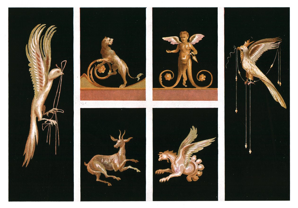 Wanddekoration, Pompeji, Italien, 1928 von Unbekannt
