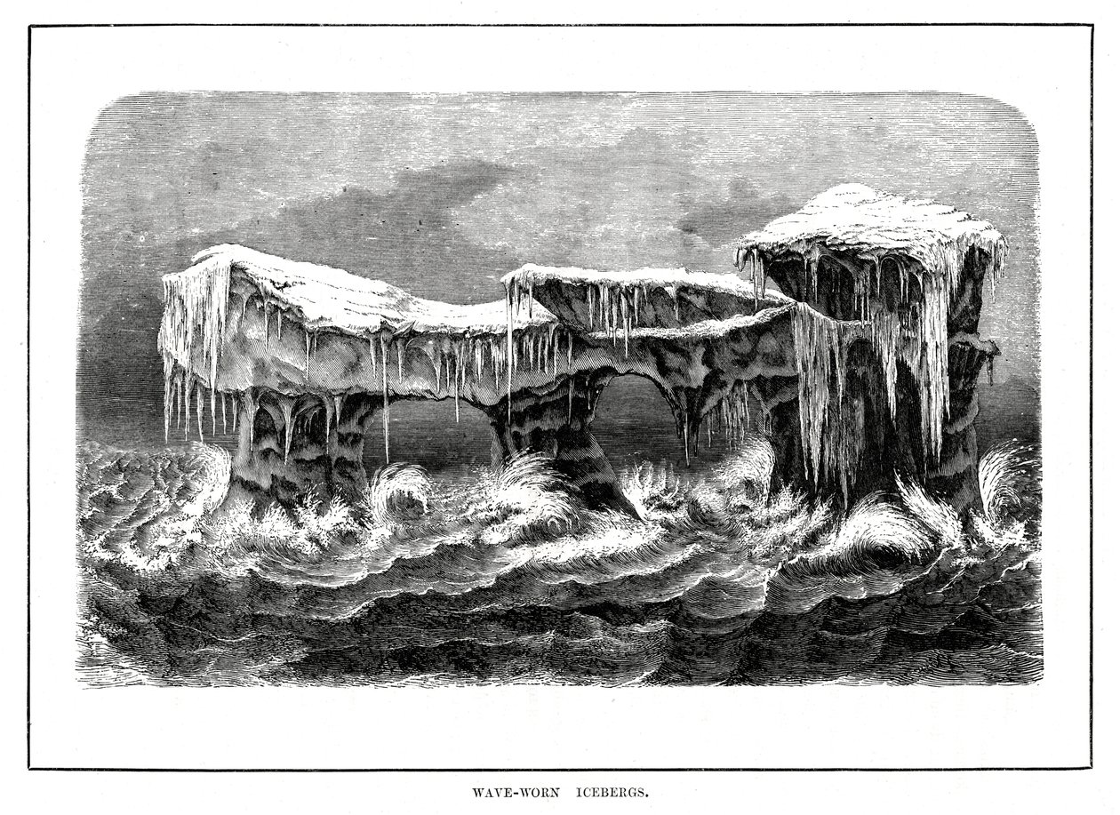 Wellengeformte Eisberge von Unbekannt