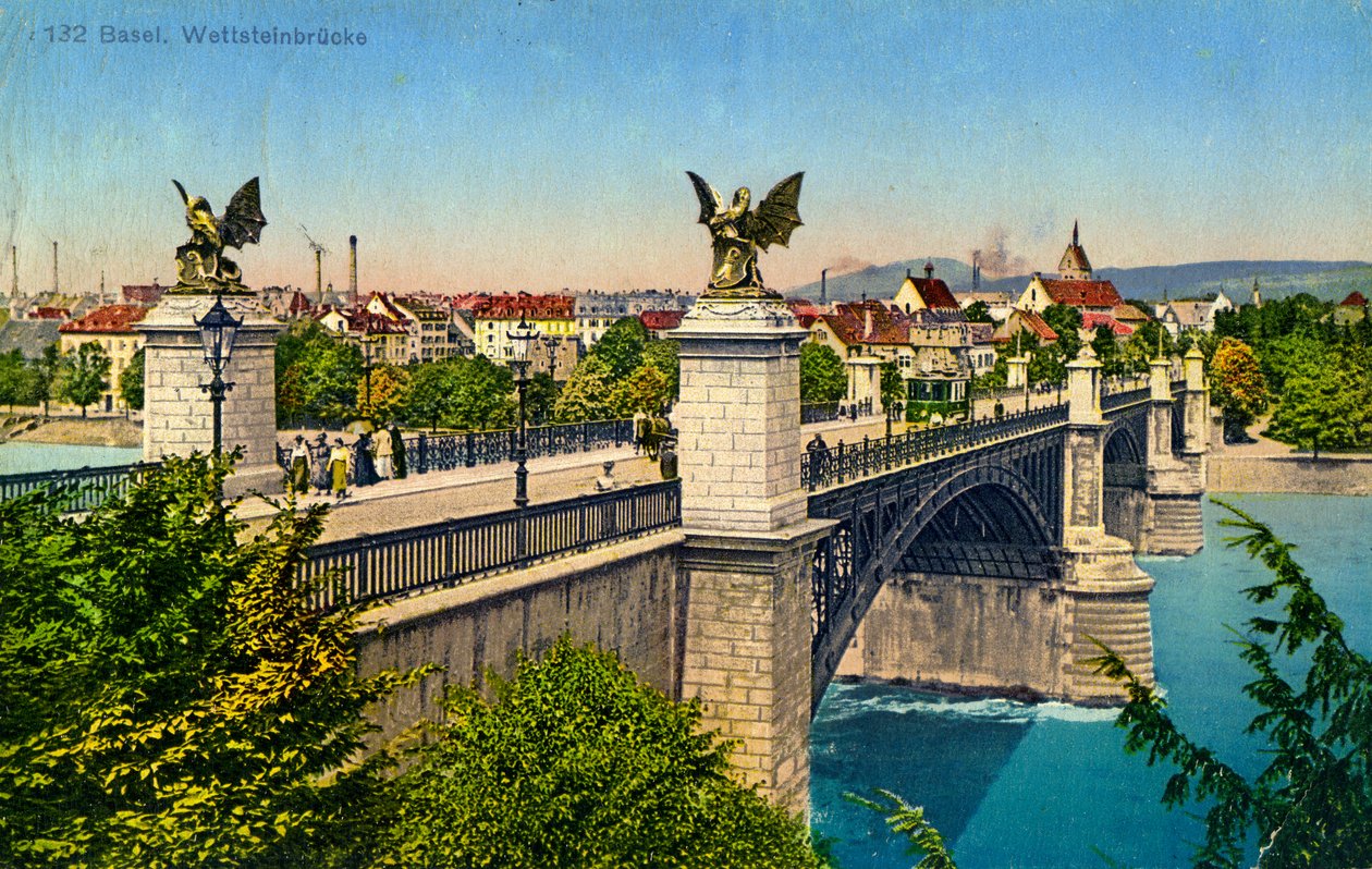 Wettsteinbrücke, Basel, Schweiz, ca. 1936 von Unbekannt