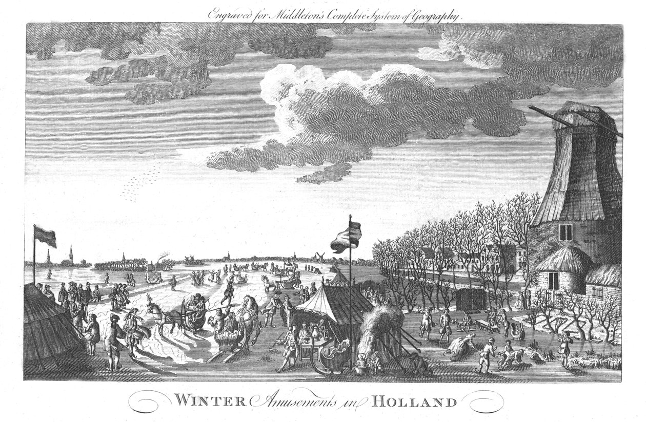 Wintervergnügen in Holland, ca. 1760 von Unbekannt