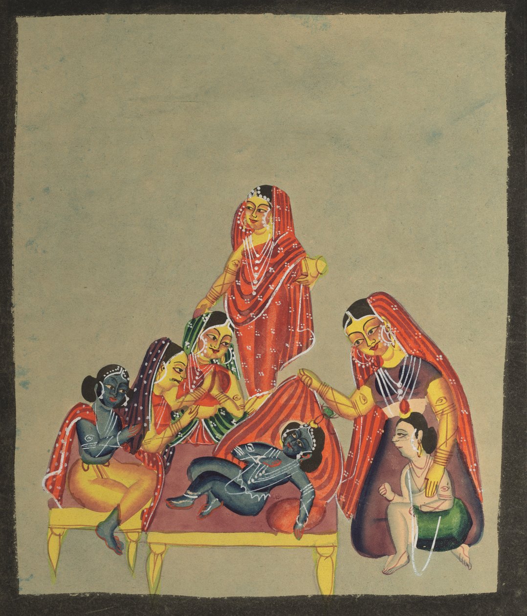 Anbetung des Säuglings Krishna von Unbekannt