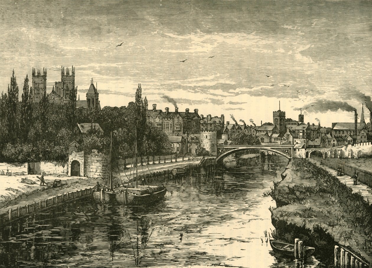 York, vom Ouse aus, 1898 von Unbekannt