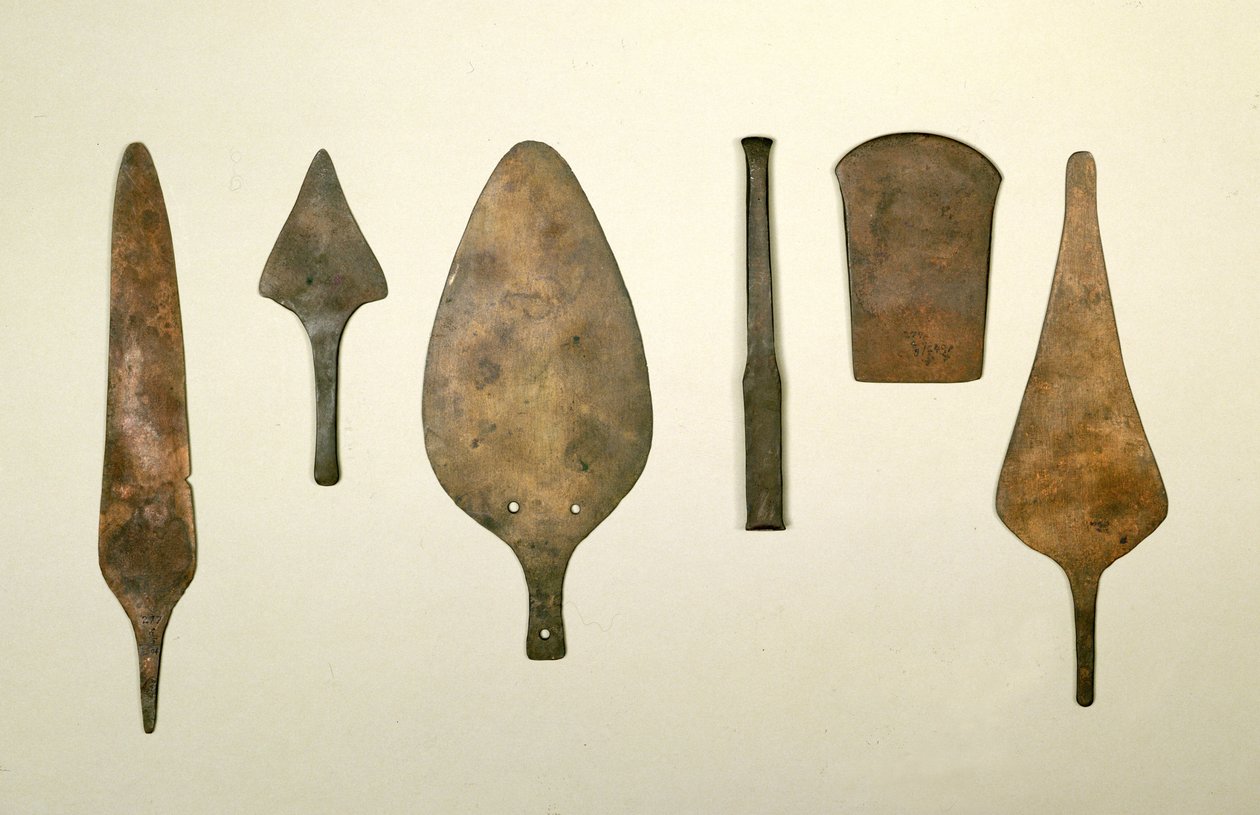 Kupferwerkzeuge, Harappa, 2300-1750 v. Chr. von Unbekannt Unbekannt