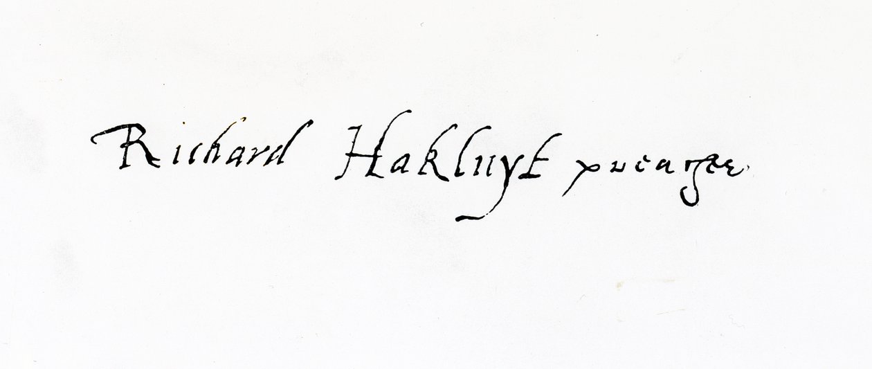 Unterschrift von Richard Hakluyt (um 1552-1616) von Unbekannt Unbekannt