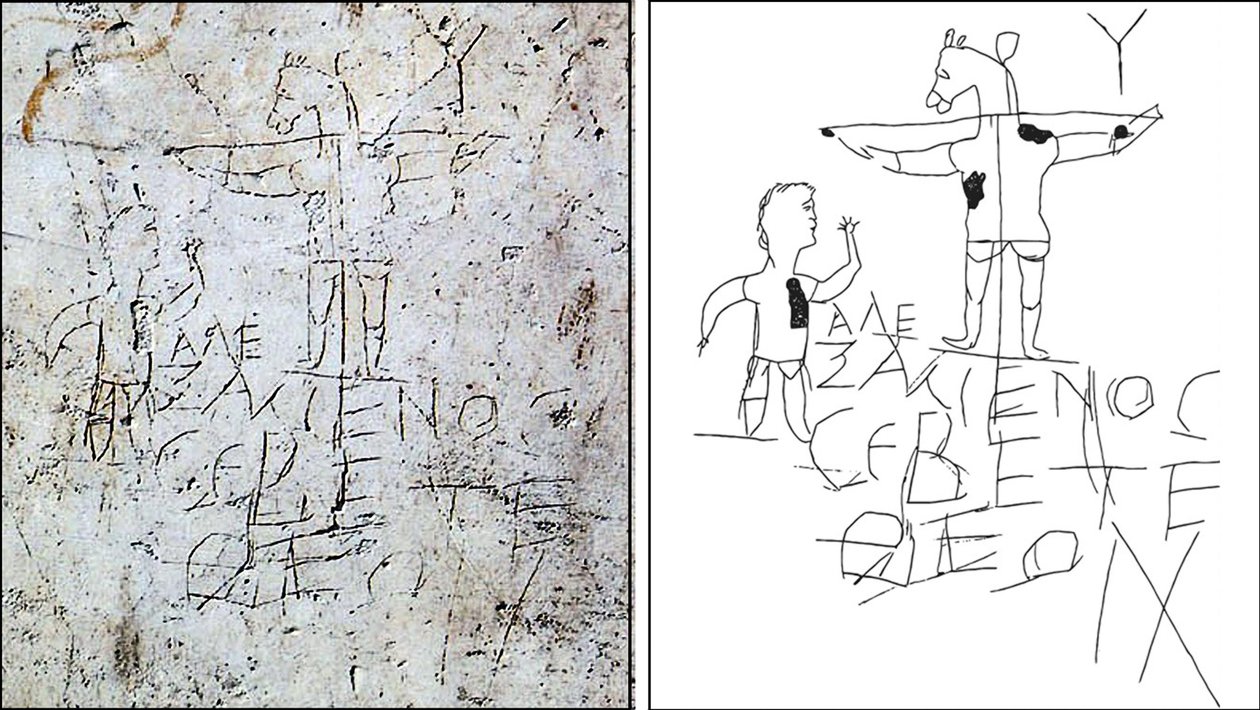 Alexamenos-Graffiti, Palatinisches Antiquarium, Rom von Unbekannt Unbekannt
