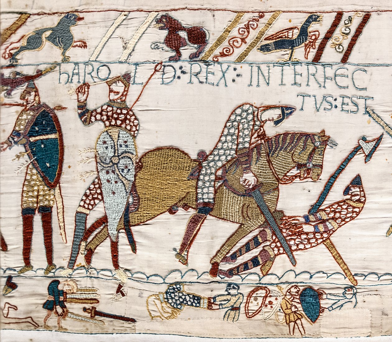 König Harold wird getötet, Teppich von Bayeux von Unbekannt Unbekannt