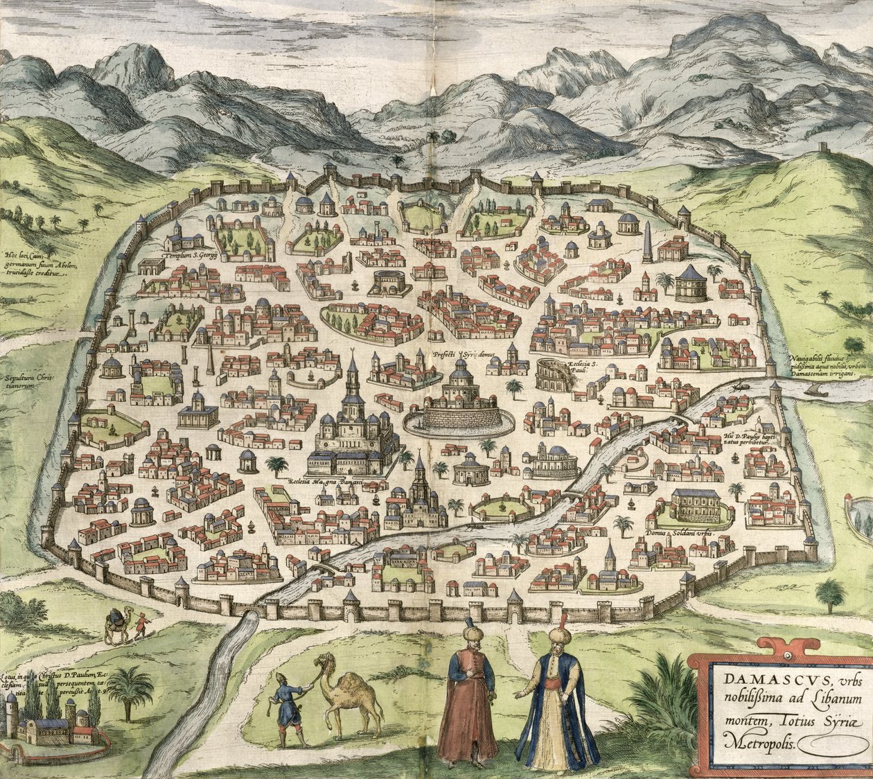 Stadtplan von Damaskus, Syrien, 1620 von Unbekannt Unbekannt