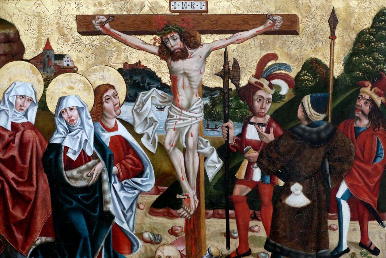 Unterlinden Museum, Christus in seiner Passion, Die Kreuzigung, Öl auf Holztafel, 15. Jahrhundert, Öl auf Holztafel, Martin Schongauer, Spätes 15. Jahrhundert, Colmar, Frankreich von Unbekannt Unbekannt