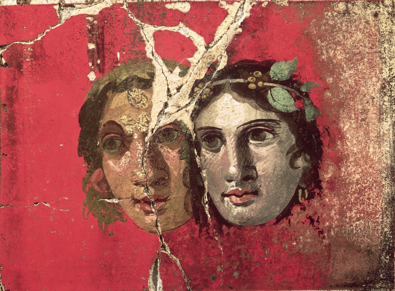 Wandmalerei eines Paares, Pompeji, 1. Jahrhundert n. Chr. von Unbekannt Unbekannt