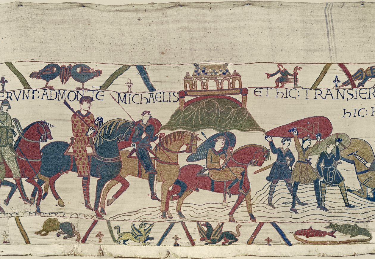 Wilhelm führt seine Armee in die Bretagne, wo sie im Treibsand stecken bleiben, Teppich von Bayeux von Unbekannt Unbekannt