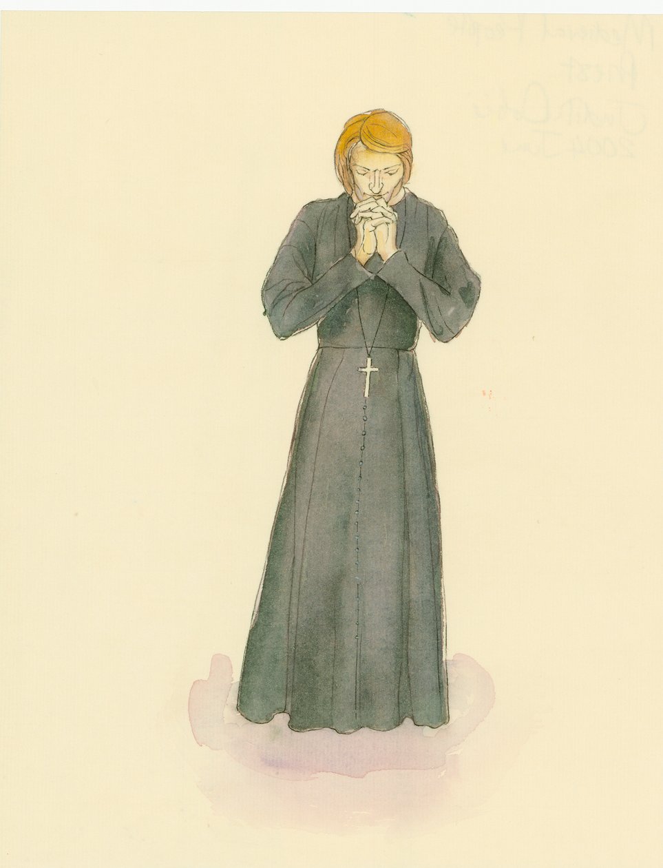 Eine Rekonstruktionsillustration eines mittelalterlichen Priesters von Unbekannter Künstler