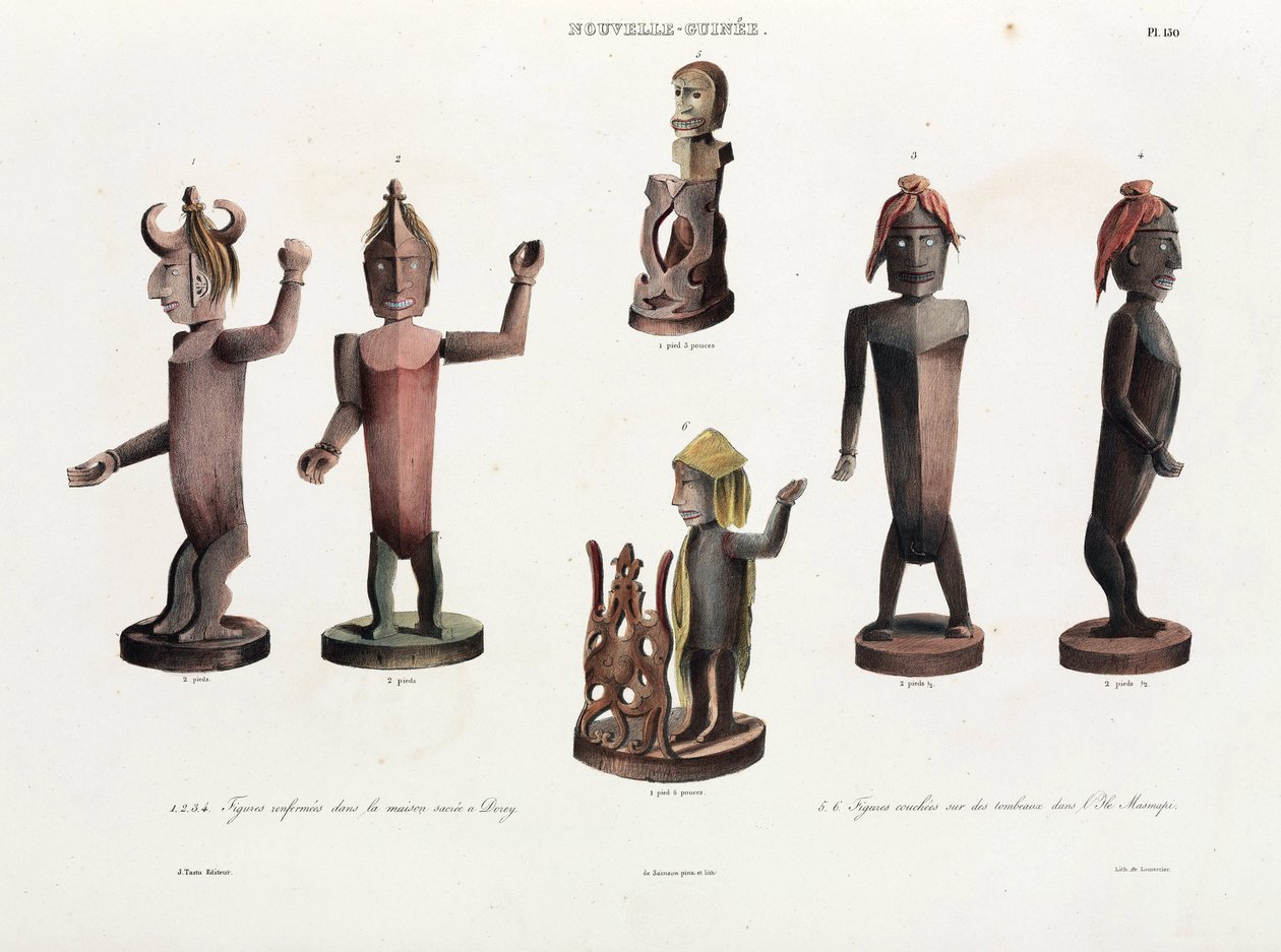 Geschnitzte Holzfiguren, Neuguinea von Unbekannt