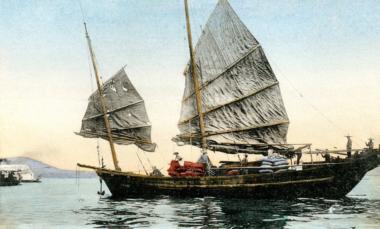 Chinesisches Dschunkenschiff von Unbekannter Künstler