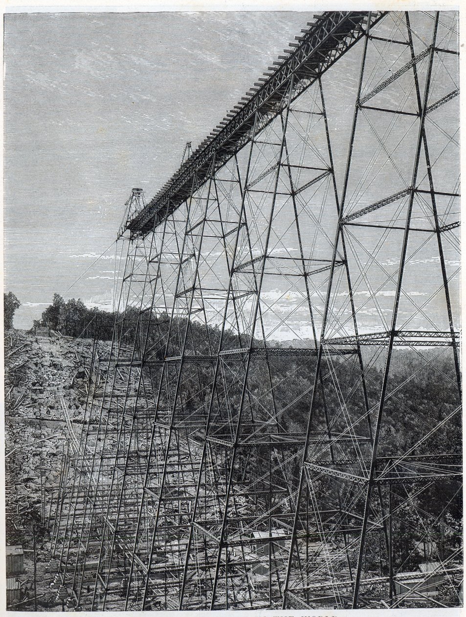 Bau des Kinzua Viadukts von Unbekannt