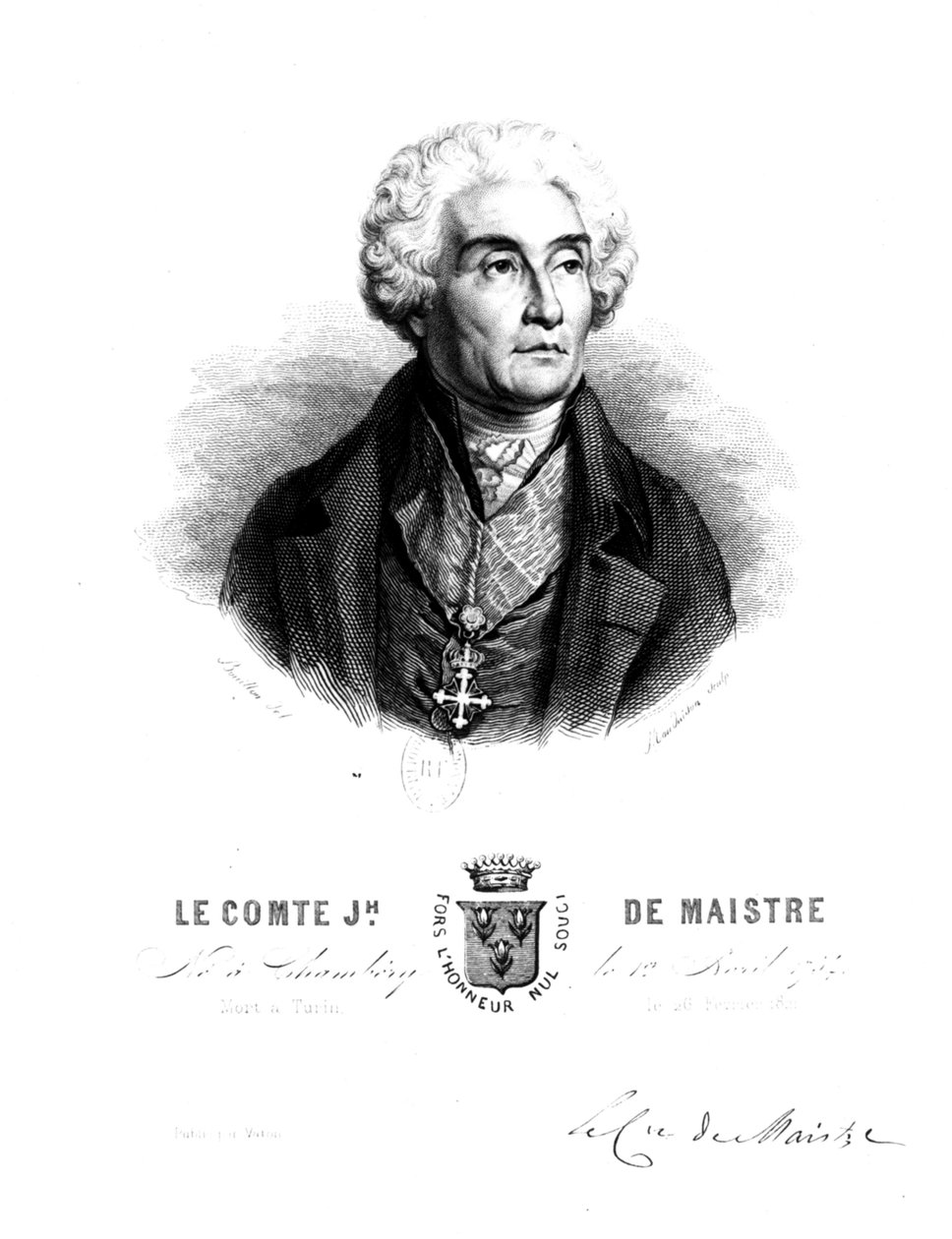 Graf Joseph de Maistre (1754 - 1821) von Unbekannt