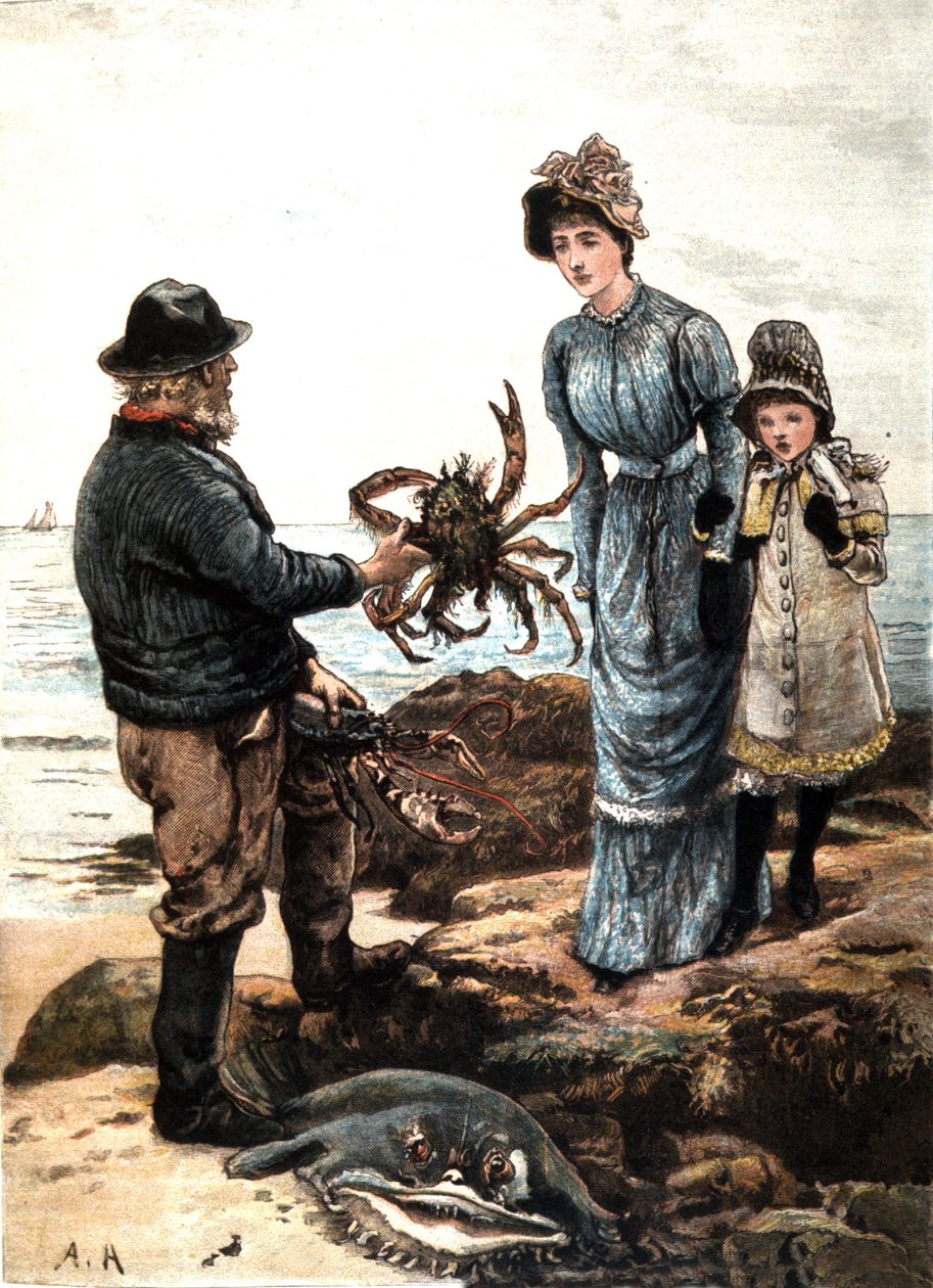 Krabbenfischen an der englischen Küste von Unbekannter Künstler