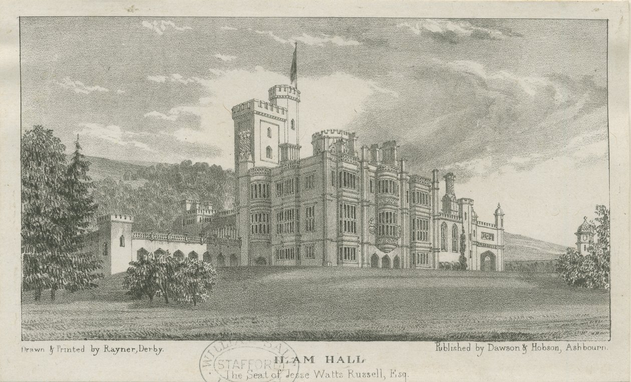 Ilam Hall (Lithographie) von Unbekannt