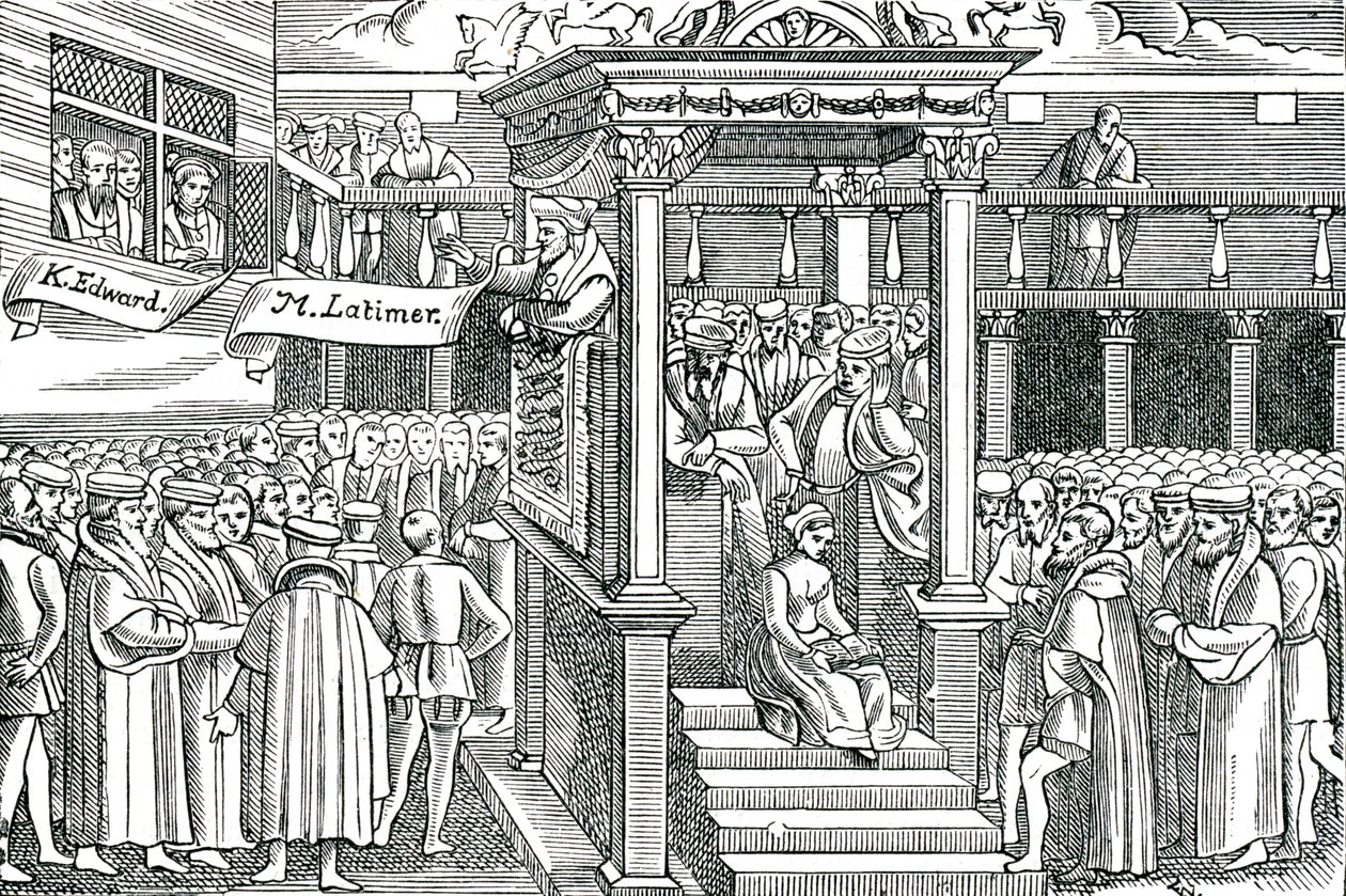 Latimer predigt vor Edward VI. von Unbekannter Künstler
