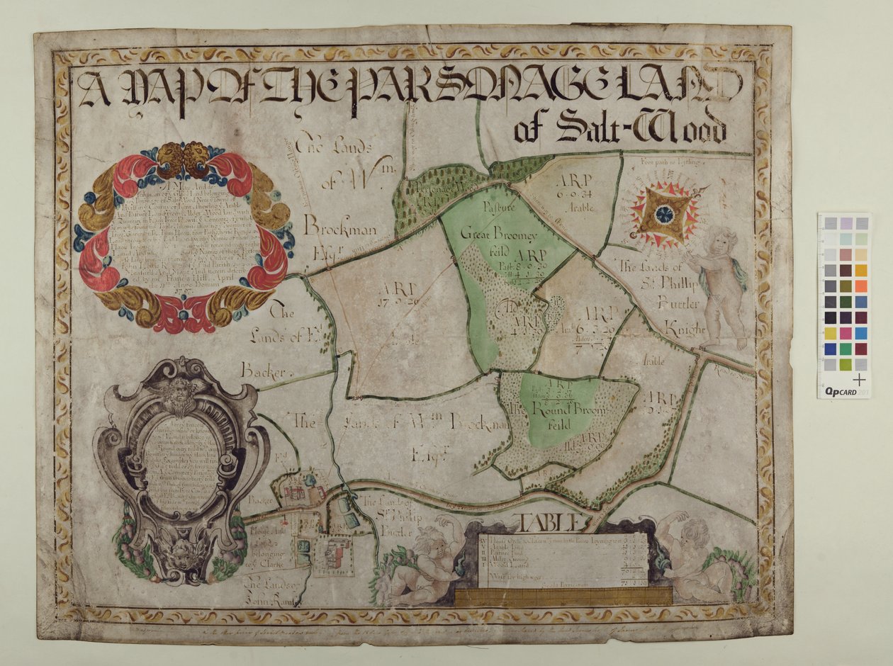 Karte des Pfarrlandes von Saltwood von Alec Hunter