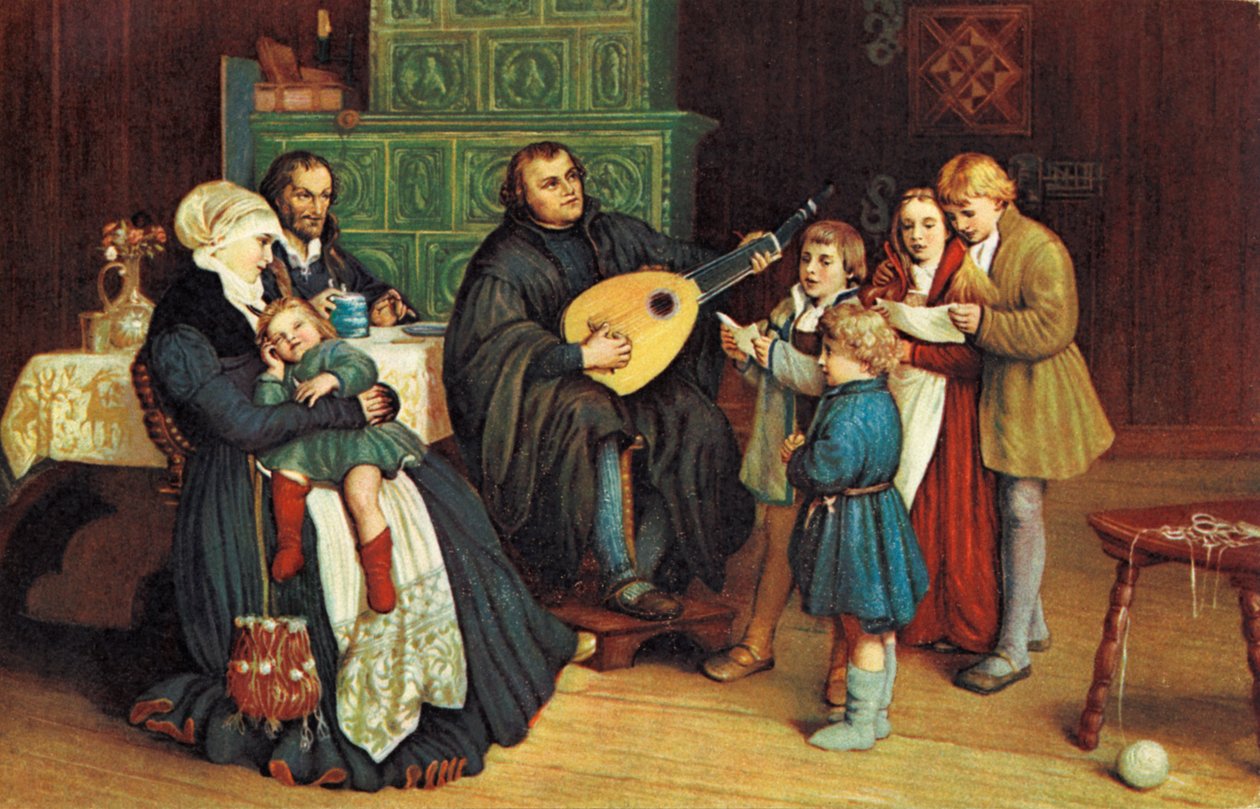 Martin Luther mit seiner von Unbekannter Künstler