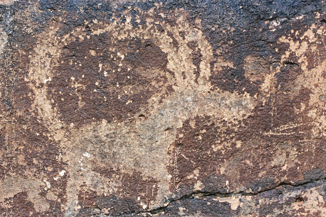 Mongolei, Gobi-Wüste, Felsgravur von Benjamin Baud