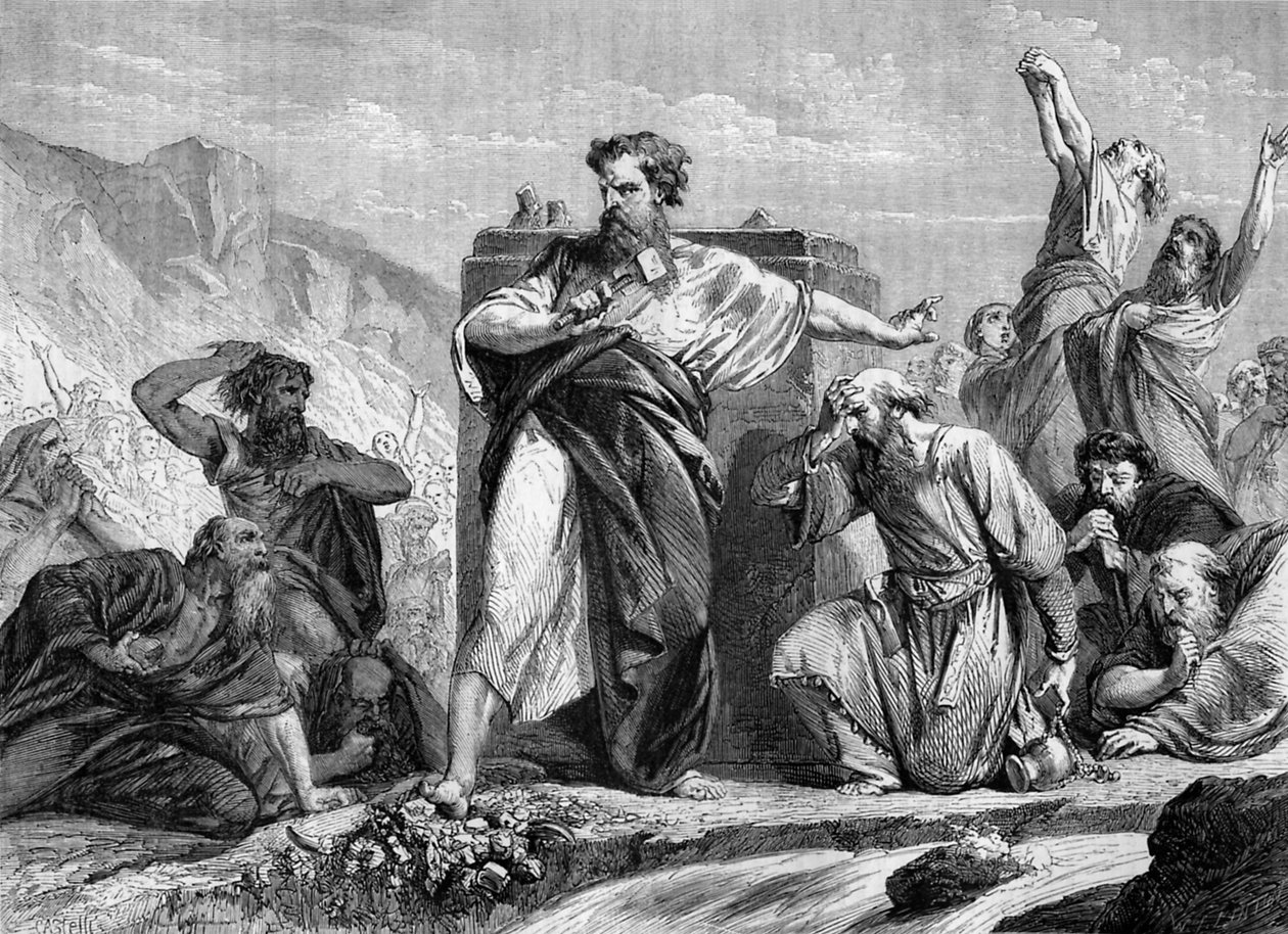 Moses zerstört das goldene Kalb - Bibel von Unbekannter Künstler