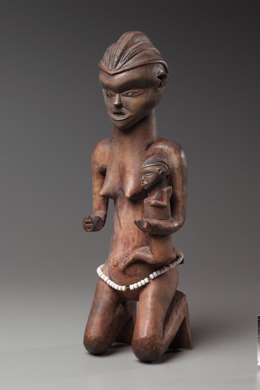 Mutter-und-Kind-Figur, späte 1800er-frühe 1900er von Unbekannt