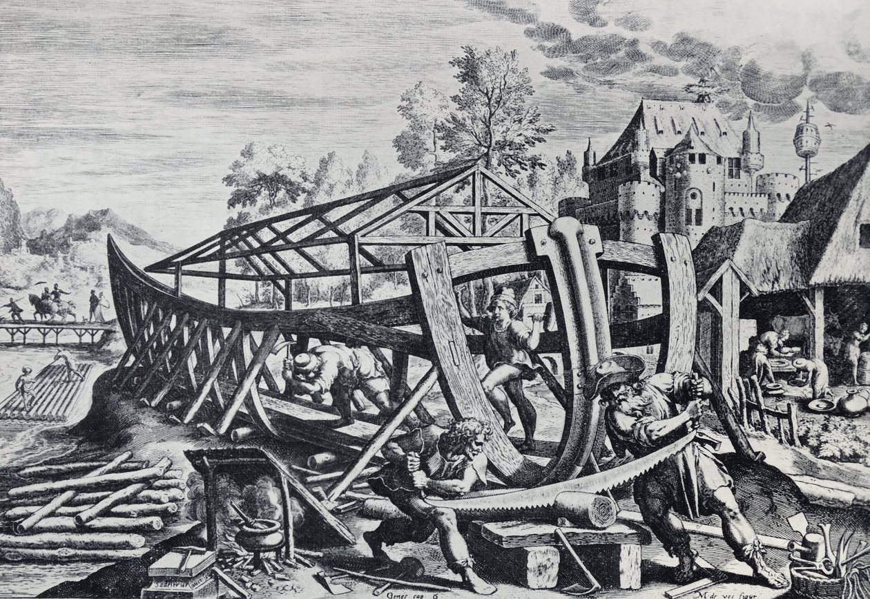 Noah baut die Arche von Unbekannter Künstler