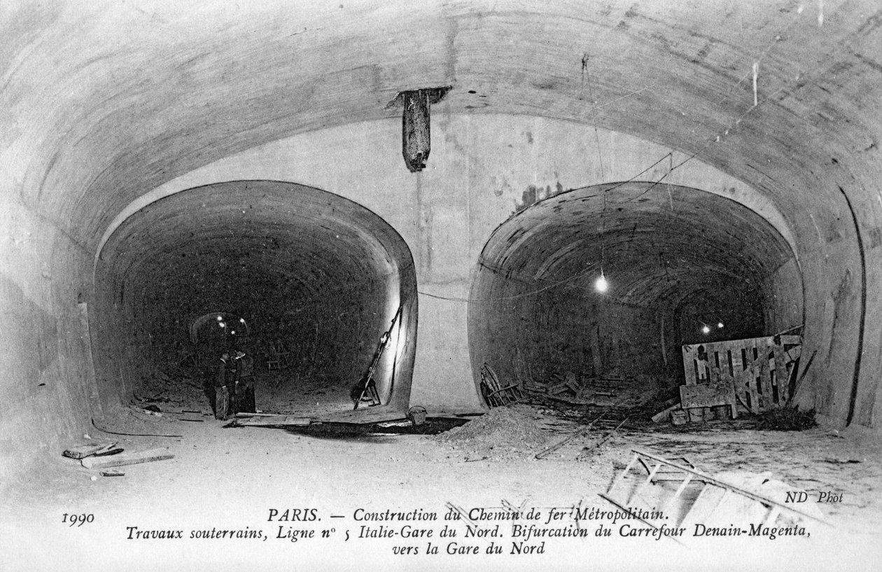 Pariser Metro - Bau der U-Bahn von Unbekannter Künstler