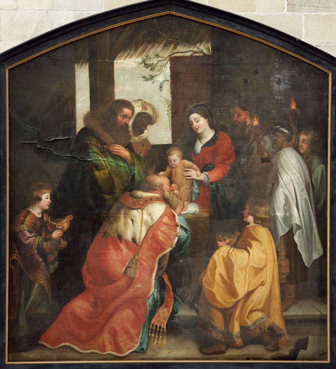 Pfarrkirche (Parochiekerk Sint-Maarten). Gemälde. von Unbekannter Künstler