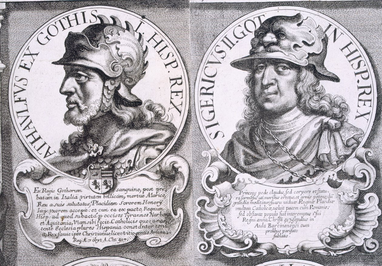 Porträts von Ataulf und Sigerich (Lithografie) von Unbekannt
