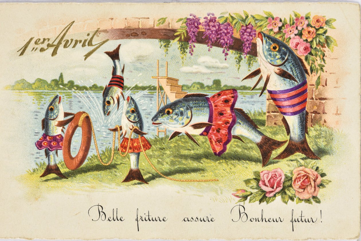 Postkarte: 1. April/April-Fisch von Unbekannt