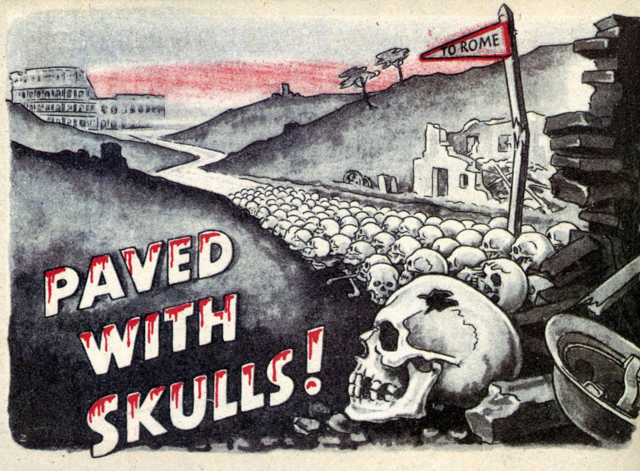 Propaganda. Nach Rom. Gepflastert mit Schädeln. 1940 von Unbekannt