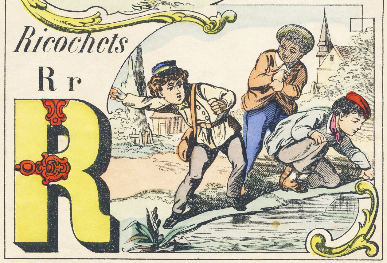 R: ricochets - Spiele Alphabet, ca. 1890 von Unbekannt