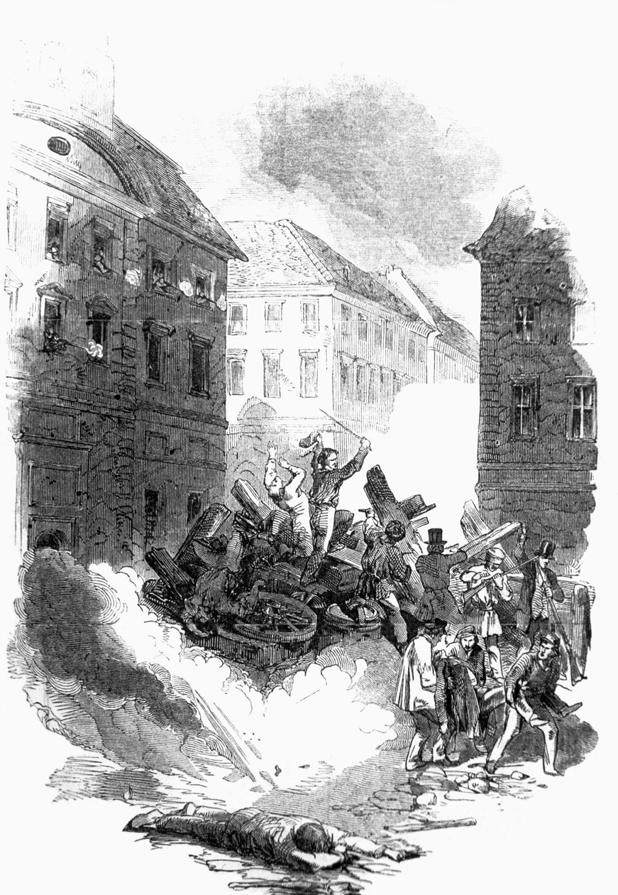 Revolution in Berlin im März von Unbekannter Künstler