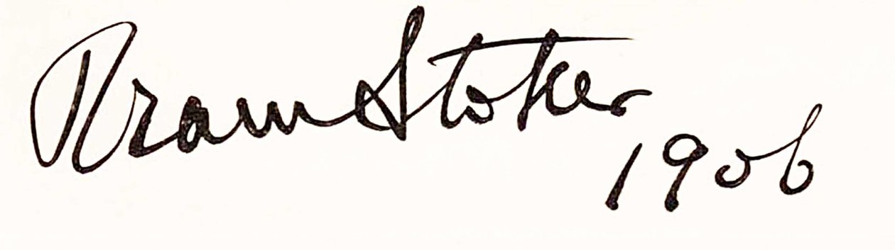 Unterschrift von Bram Stoker von Unbekannt