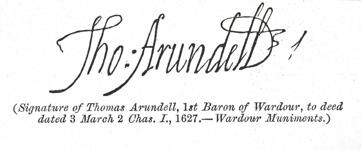 Unterschrift von Thomas Arundell von Unbekannt