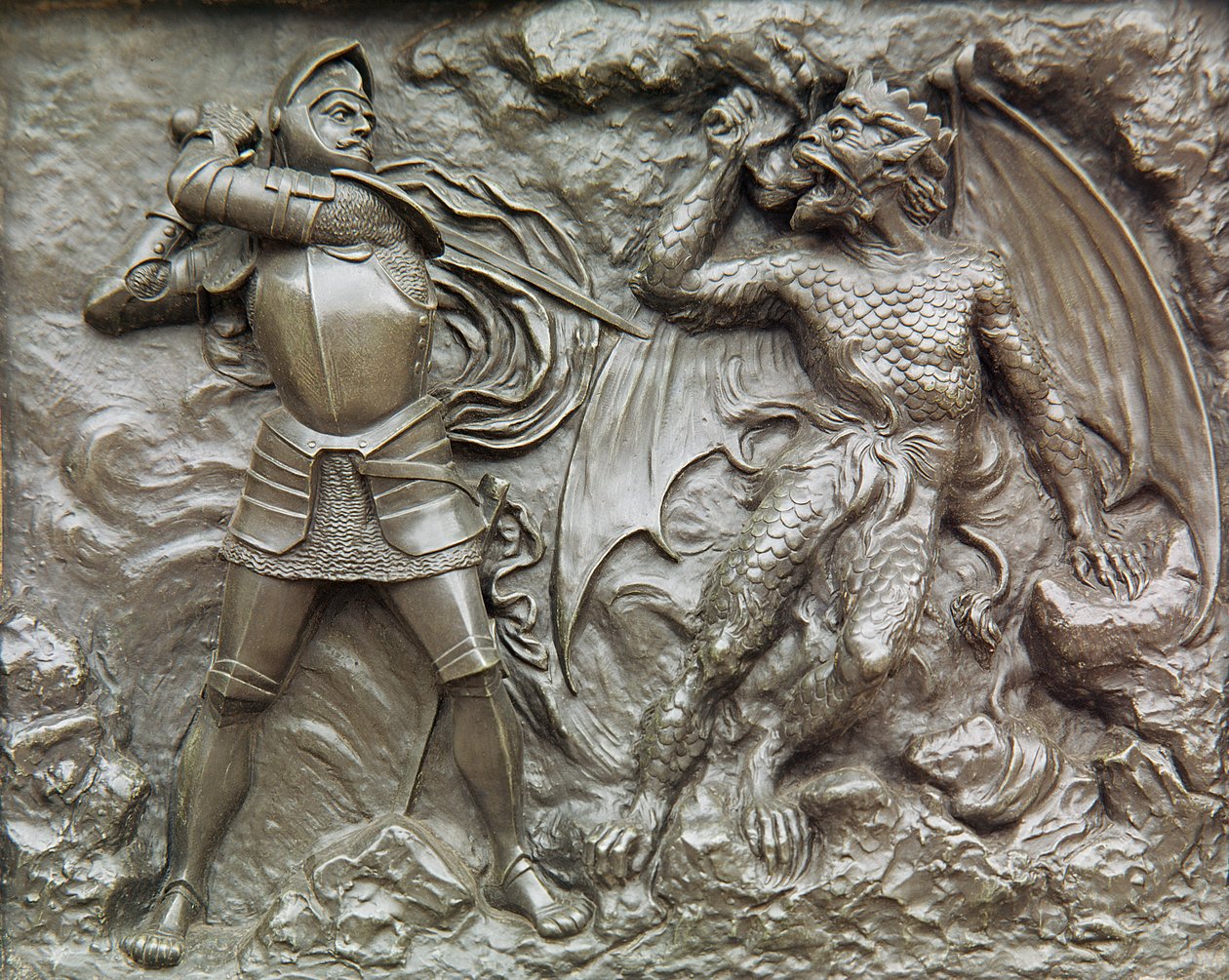 St. Georg kämpft gegen den Drachen (Bronze) von Unbekannt