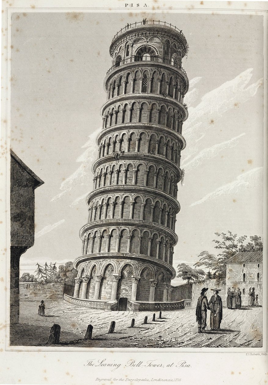 Der schiefe Glockenturm von Pisa von Unbekannt