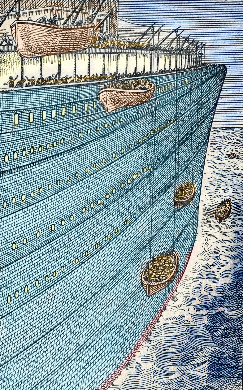 Titanic-Katastrophe, die Boote segeln los von Unbekannter Künstler